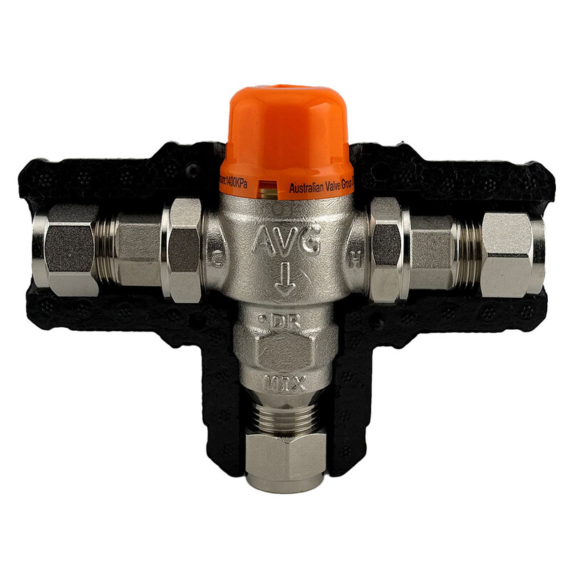 AVG Tempering Valve  High Pressure  DZR Watermarked Orange Cap