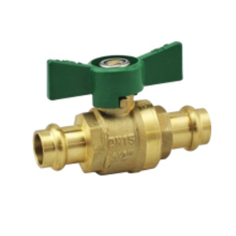 Brass THandle Operated Ball Valve  Press Fit Copper x Copper  Lead Free