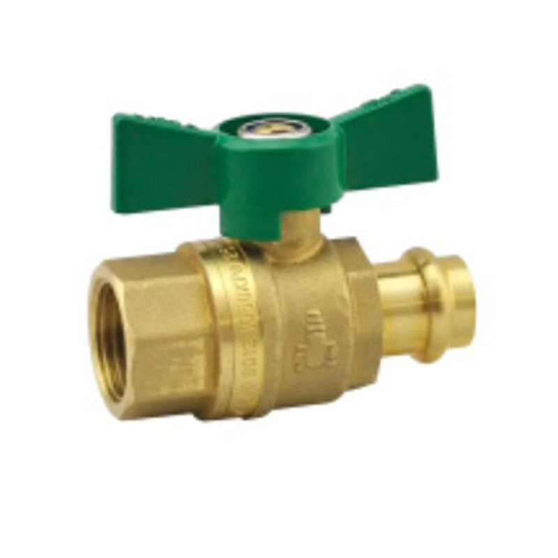 Brass THandle Operated Ball Valve  Press Fit Copper x FI BSP  Lead Free