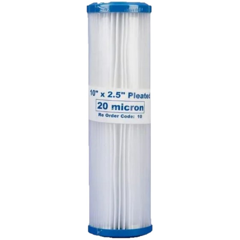 10+quot x 25+quot Pleated Sediment Filter Cartridge Cleanable