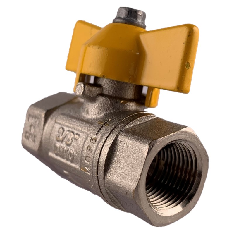 Brass Ball Valve T Handle F&F Gas Approved