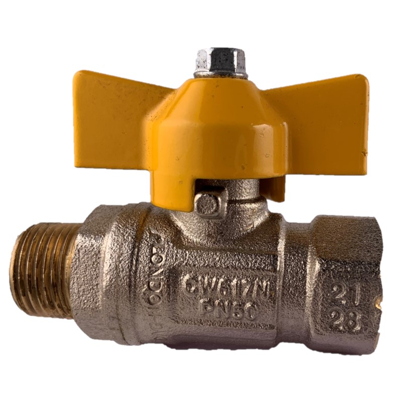 Brass Ball Valve T Handle M&F Gas Approved
