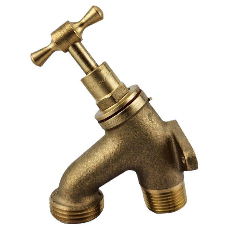 Brass T Head Hose Bib Tap M&M Back Plated