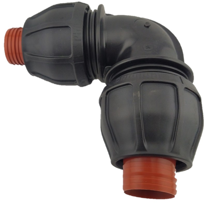 Philmac Rural Compression 90 Degree Elbow Joiner - Poly to Poly