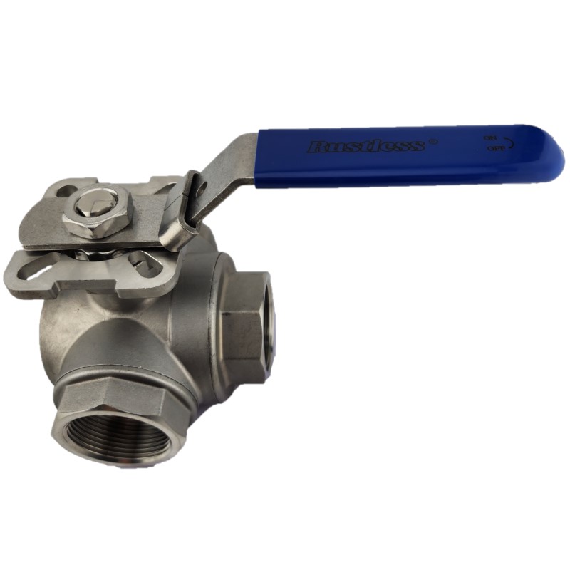 Stainless Steel 316 Ball Valve 3 Way Lever L Port